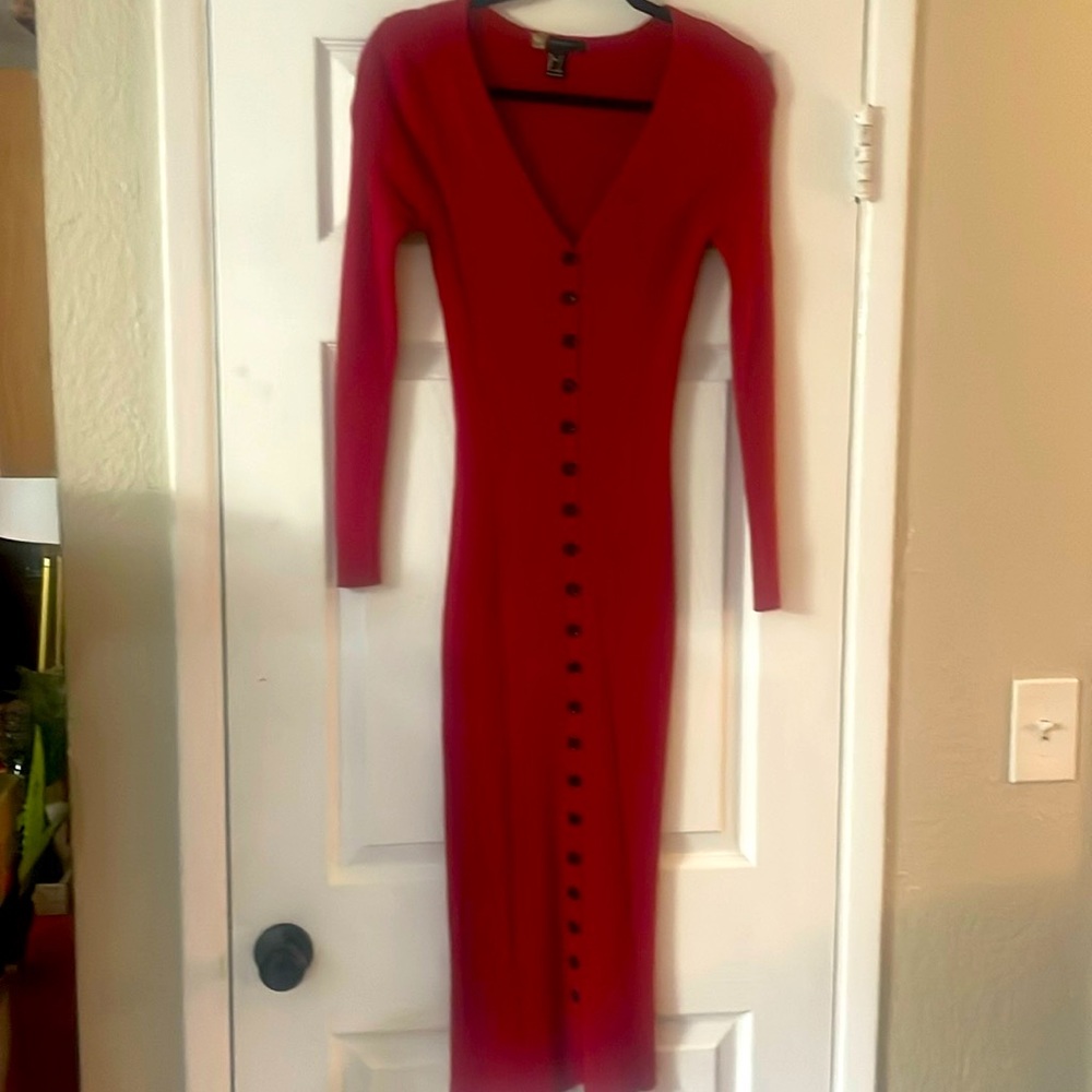 Red sweater dress